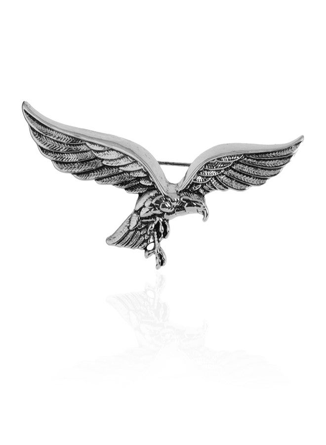Anmpab Eagle Bird Brooches Pin for Women/Men Fashion Animal Brooch Jewelry (Silver) - Image 1